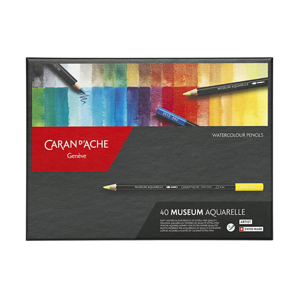 Caran d'Ache Museum Aquarelle Sulu Boya Kalem Seti 40 Renk
