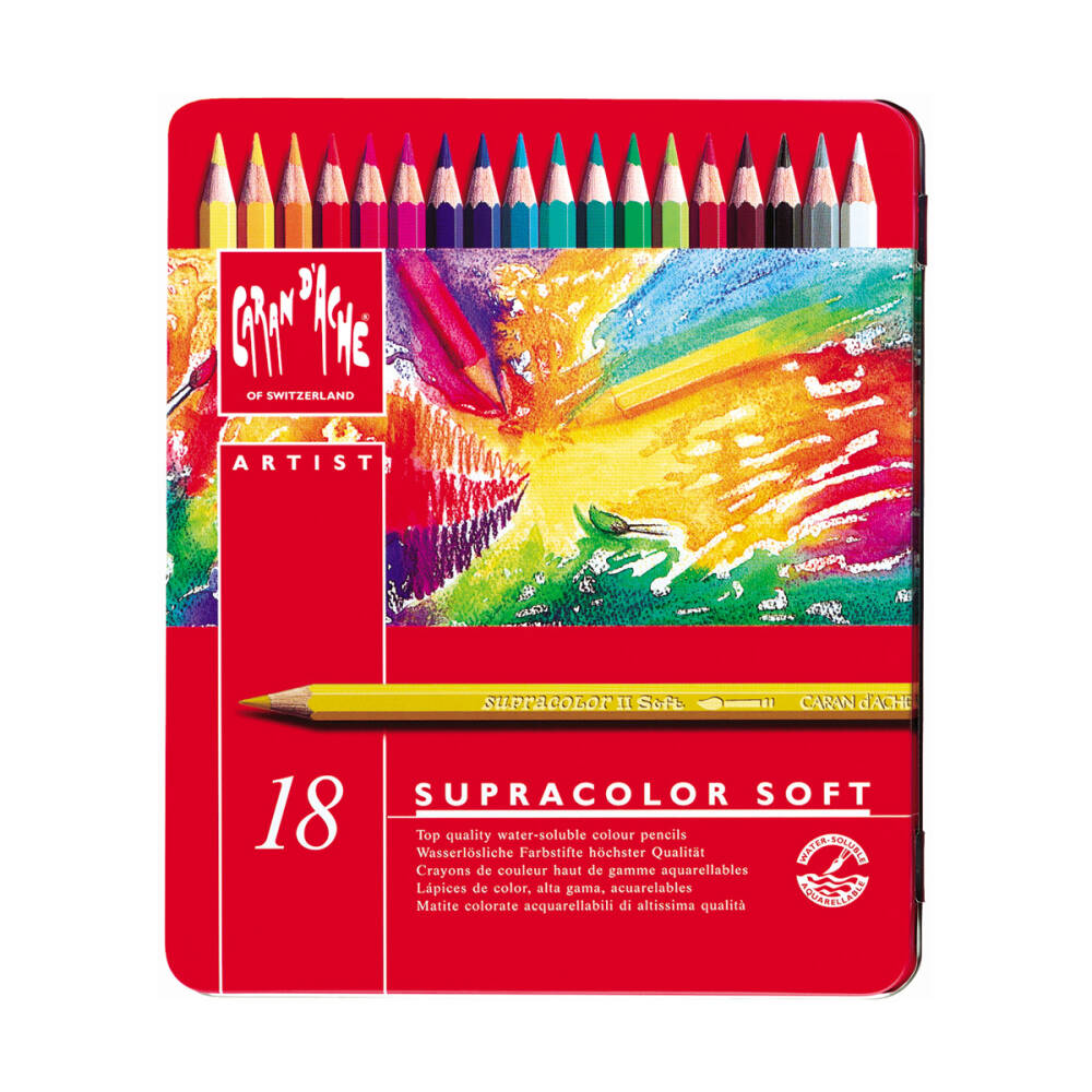 Caran d'Ache Supra Color Soft Aquarelle Sulu Boya Kalem Seti 18
