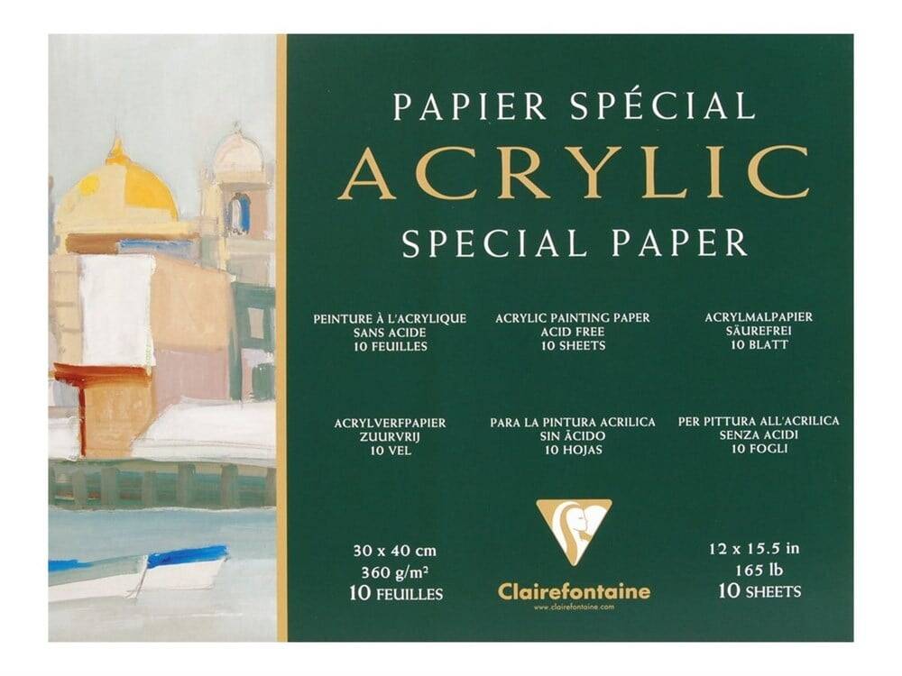 Clairefontaine Akrilik Blok 360Gr. 10 Yaprak - 30X40Cm