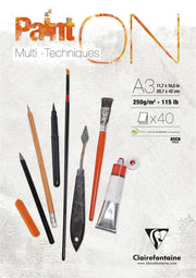 Clairefontaine Paint On Multi-Techniques Karışık Teknik Blok A3 250 Gr 40 Yaprak