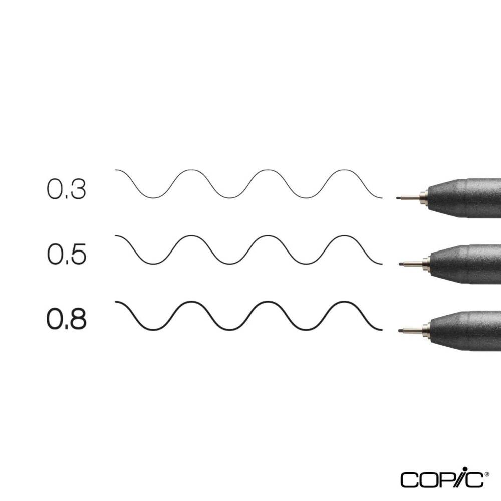 Copic Multiliner Siyah 3'lü Set Broad