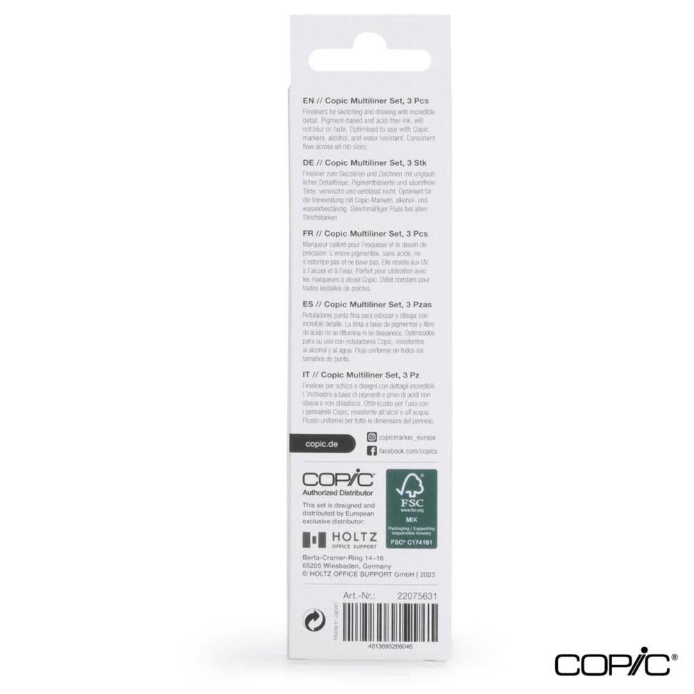 Copic Multiliner Siyah 3'lü Set Fine