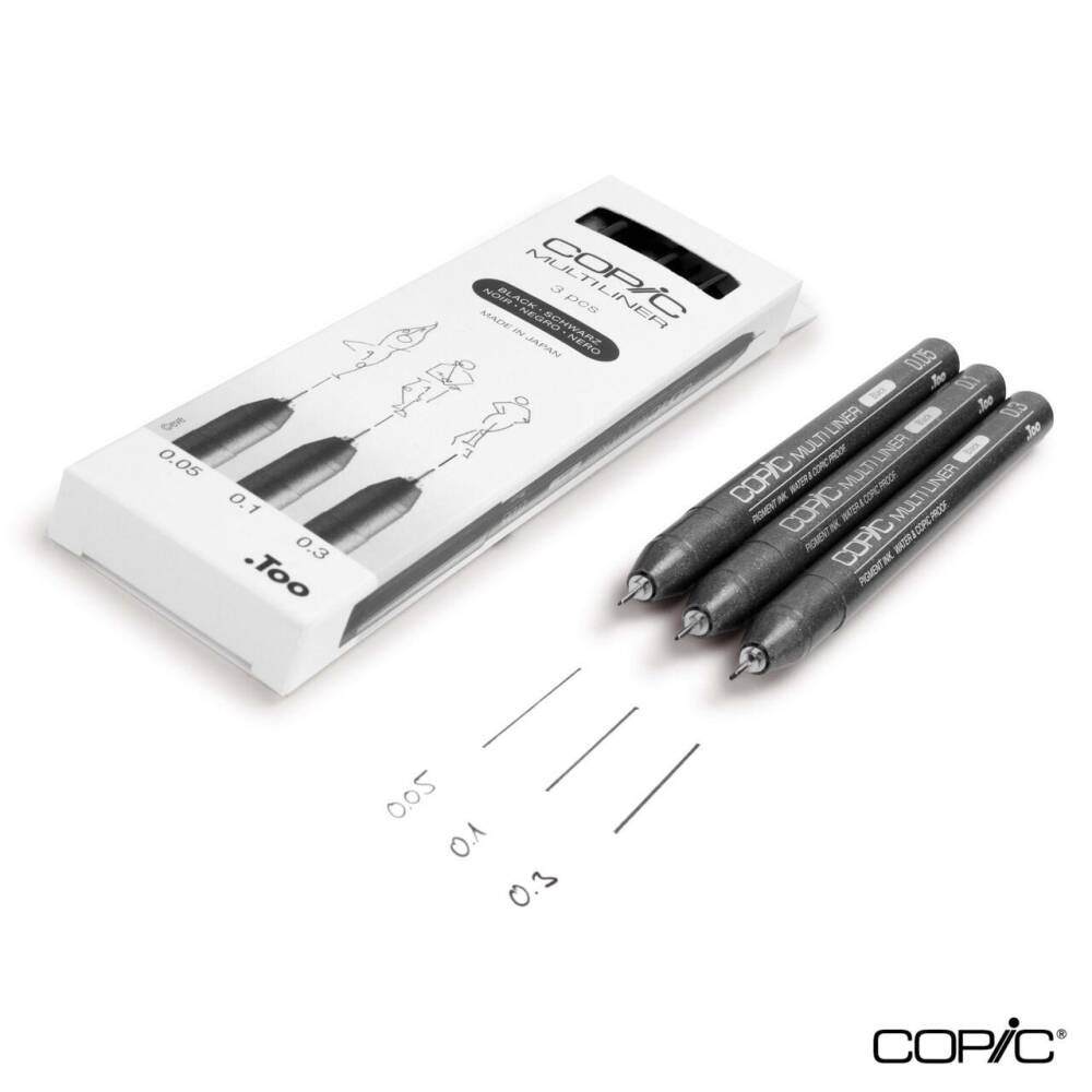 Copic Multiliner Siyah 3'lü Set Fine