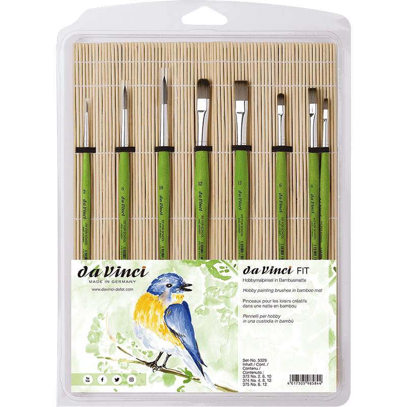 Da Vinci Bambu Fırçalıklı Sentetik Hobi 8'li Fırça Seti Seri 5329