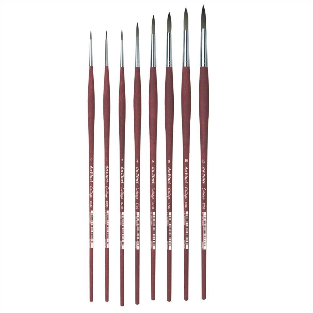 Da Vinci College Akrilik Sentetik Yuvarlak Akrilik Boya Ve Yağlı Boya Fırçası Seri 8730 No:2