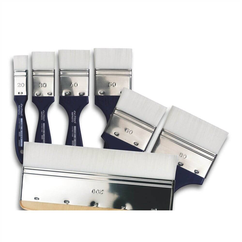 Da Vinci Impasto Beyaz Sentetik Geniş Düz Uçlu Geniş Yüzey Fırçası Seri 5025 No:20