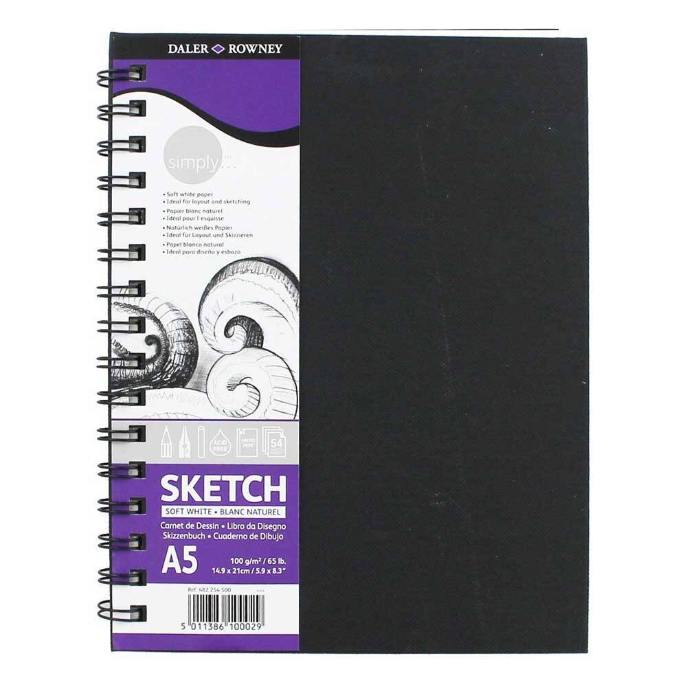Daler Rowney Simply Eskiz Defteri Soft White A5 100G 54 Sayfa