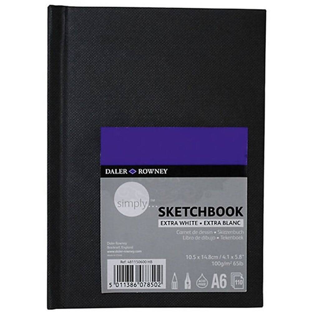Daler Rowney Simply Sert Kapak Eskiz Çizim Blok A6 Extra White