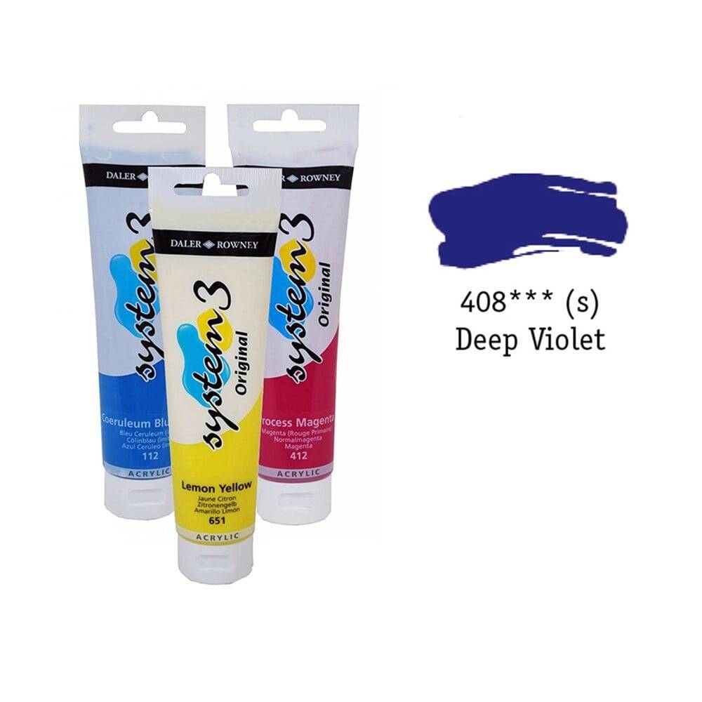 Daler Rowney System 3 Original Akrilik Boya 150 ml Deep Violet