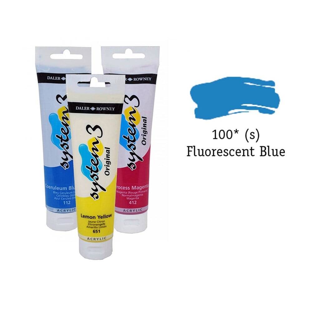 Daler Rowney System 3 Original Akrilik Boya 150 ml Fluoro Blue