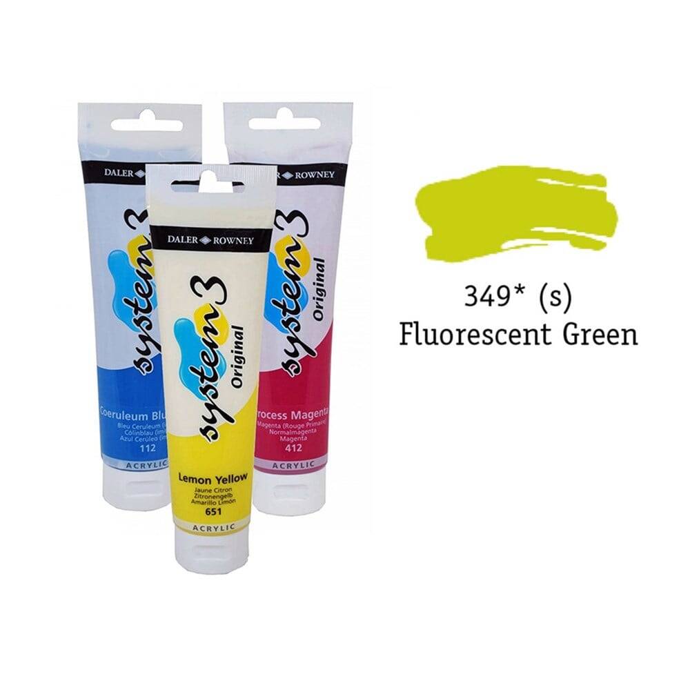 Daler Rowney System 3 Original Akrilik Boya 150 ml Fluoro Green