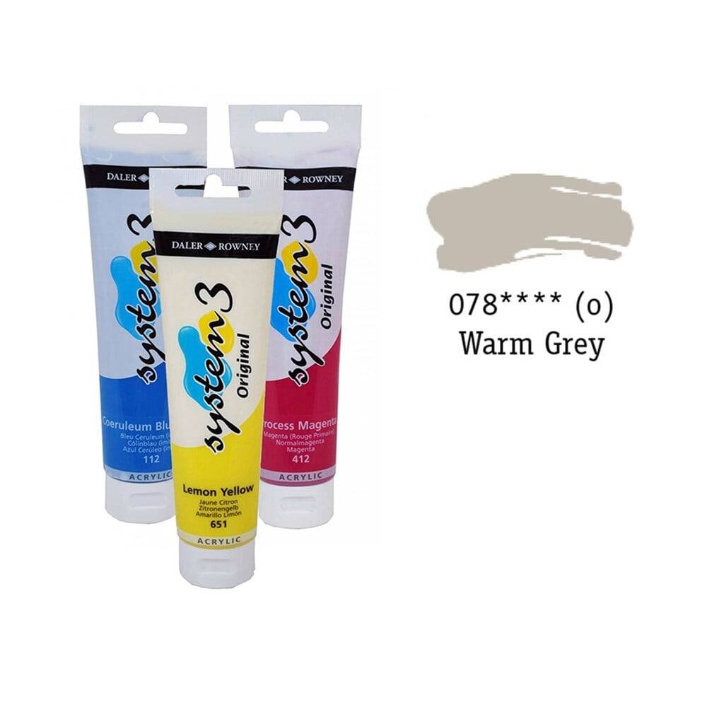 Daler Rowney System 3 Original Akrilik Boya 150 ml Warm Grey