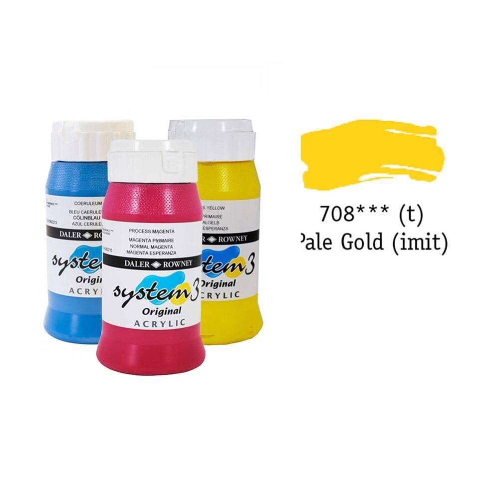 Daler Rowney System 3 Original Akrilik Boya 500 ml Pale Gold İmit