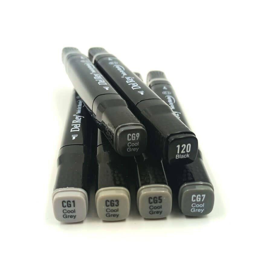 Del Rey Twin Marker Soğuk Gri Tonları 6'lı Set
