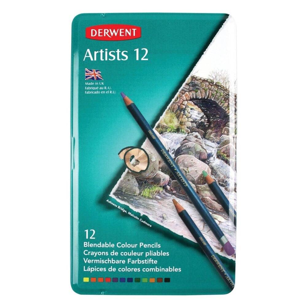 Derwent Artists Colour Pencils Artist Kuru Boya Kalemi 12'li Teneke Kutu