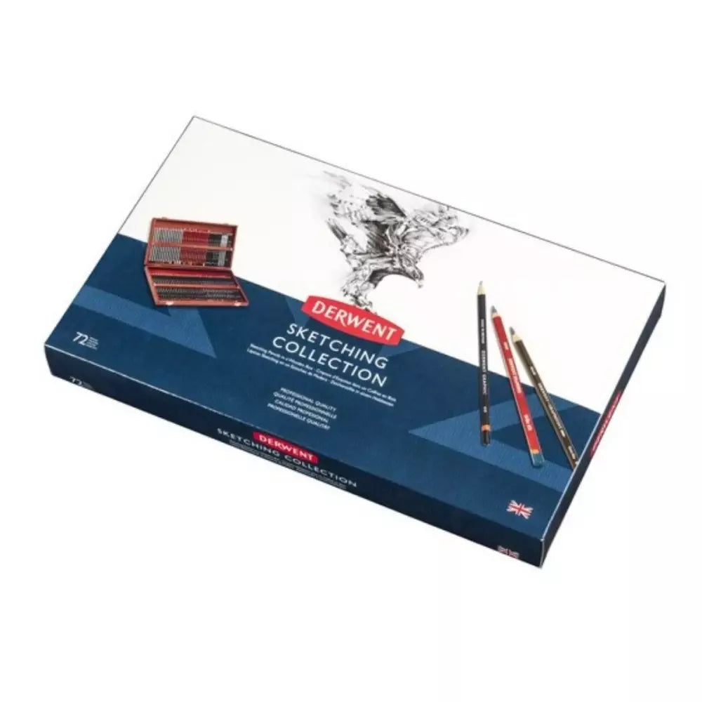 Derwent Sketching Eskiz Çizim Kalem Seti 72'li Ahşap Kutu