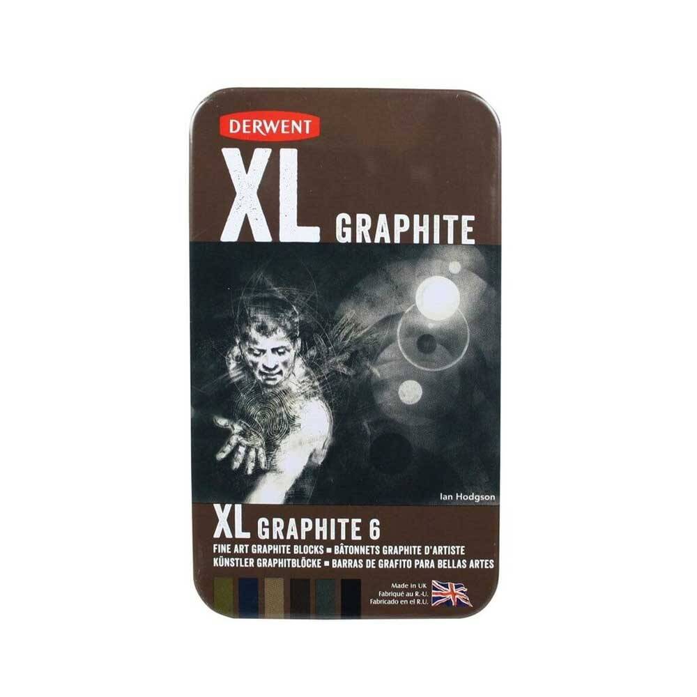 Derwent Xl Graphite Block Kalın Grafit Füzen 6lı Teneke Kutu