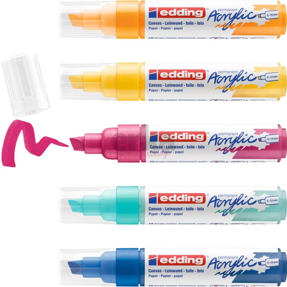 Edding Akrilik Markör Kalın Uç 5li Set Abstract E-5000