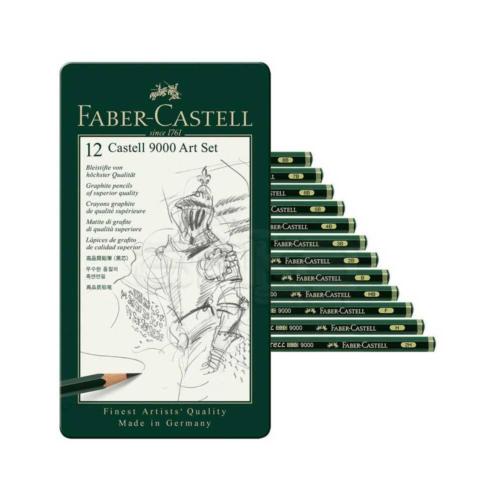 Faber Castell 9000 Dereceli Kalem Seti 12li (8B-2H)