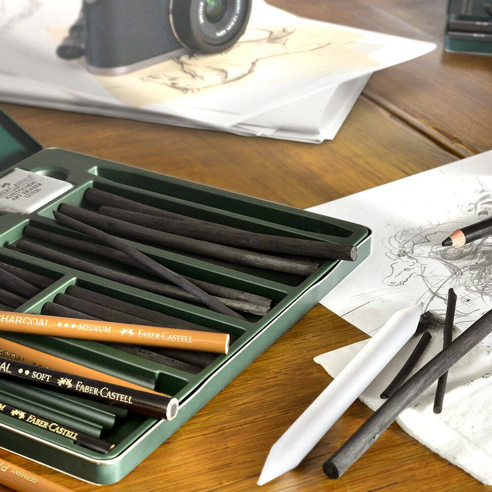 Faber Castell Pitt Monochrome İşlenmiş Kömür Seti