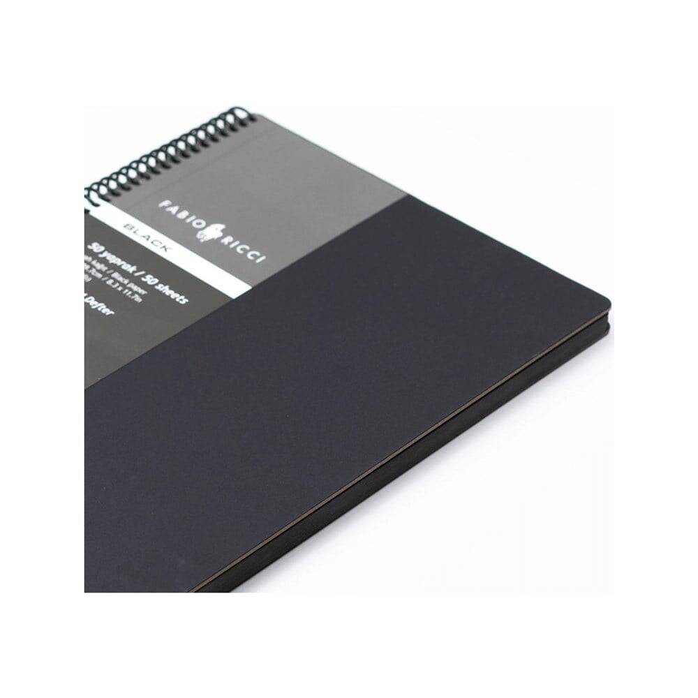 Fabio Ricci Black Spiralli Siyah Defter 50 yaprak A4