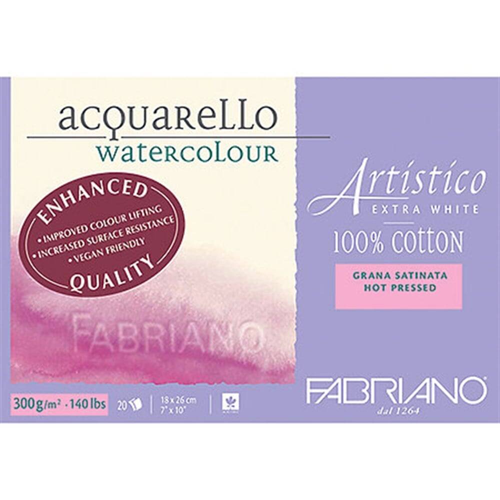 Fabriano Artistico Suluboya Defteri Extra White Grana Satinata H.Pressed 300gr, 31x41 cm 20 Sayfa