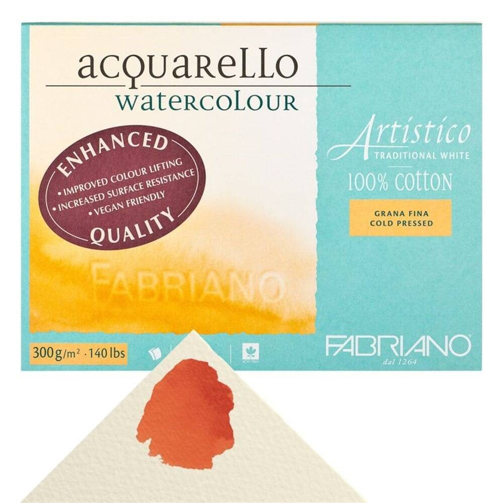 Fabriano Artistico Suluboya Defteri Traditional White Grana Fina C.Pressed 300gr, 26x36 cm 20 Sayfa