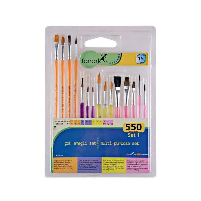 Fanart Academy 550 Seri 15'li Fırça Seti 1