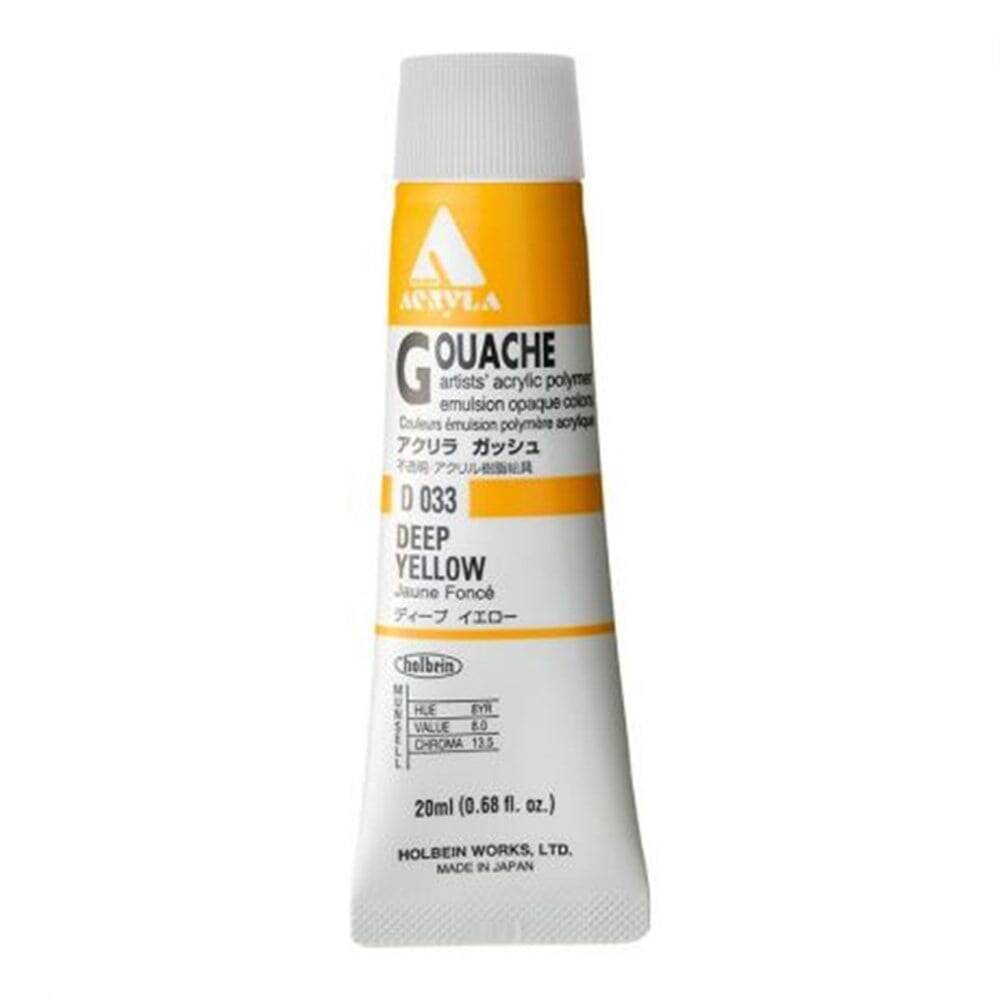 Holbein Akrilik Guaj Boya 20 ml D033 Deep Yellow