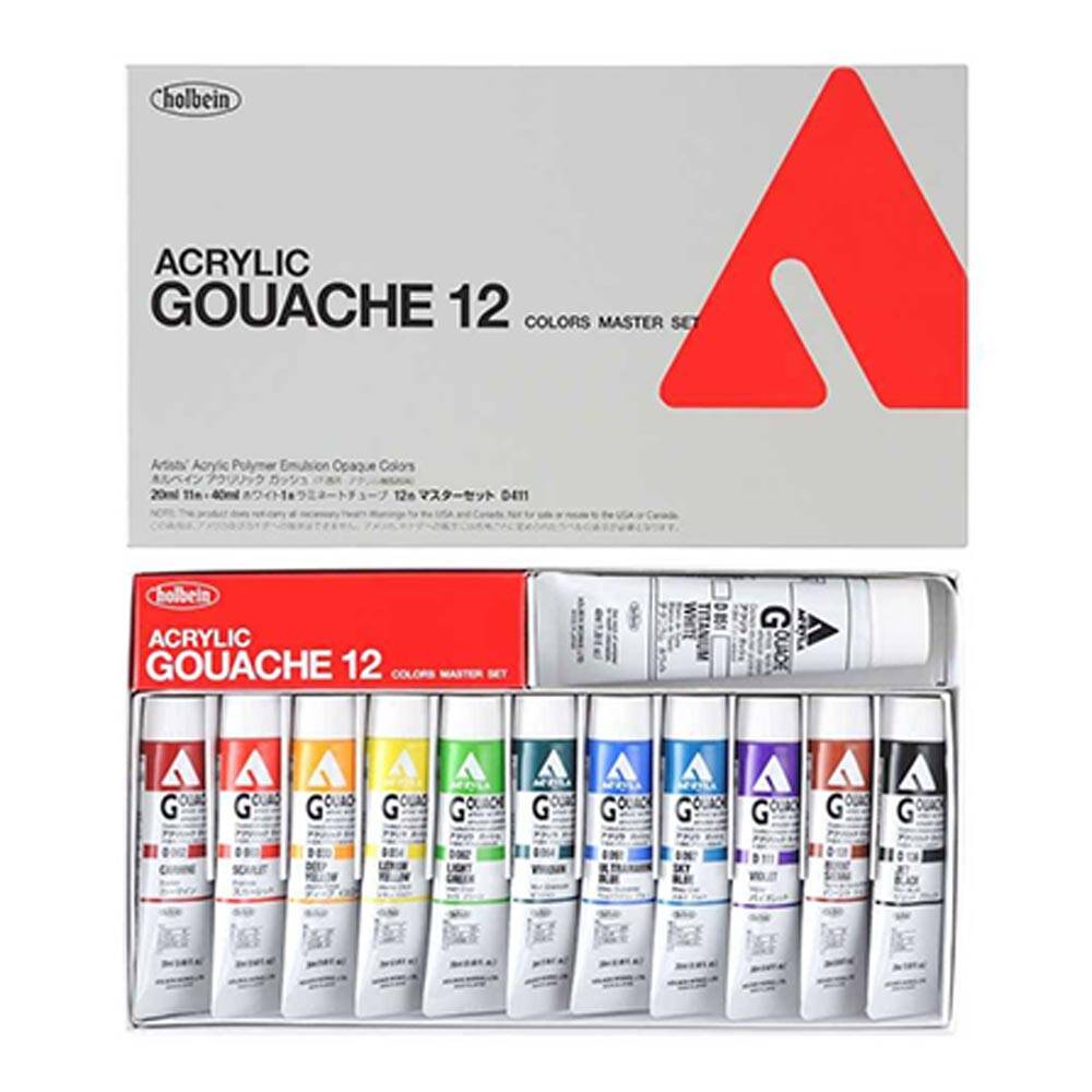 Holbein Akrilik Guaj Boya Profesyonel Master Set 12 Renk