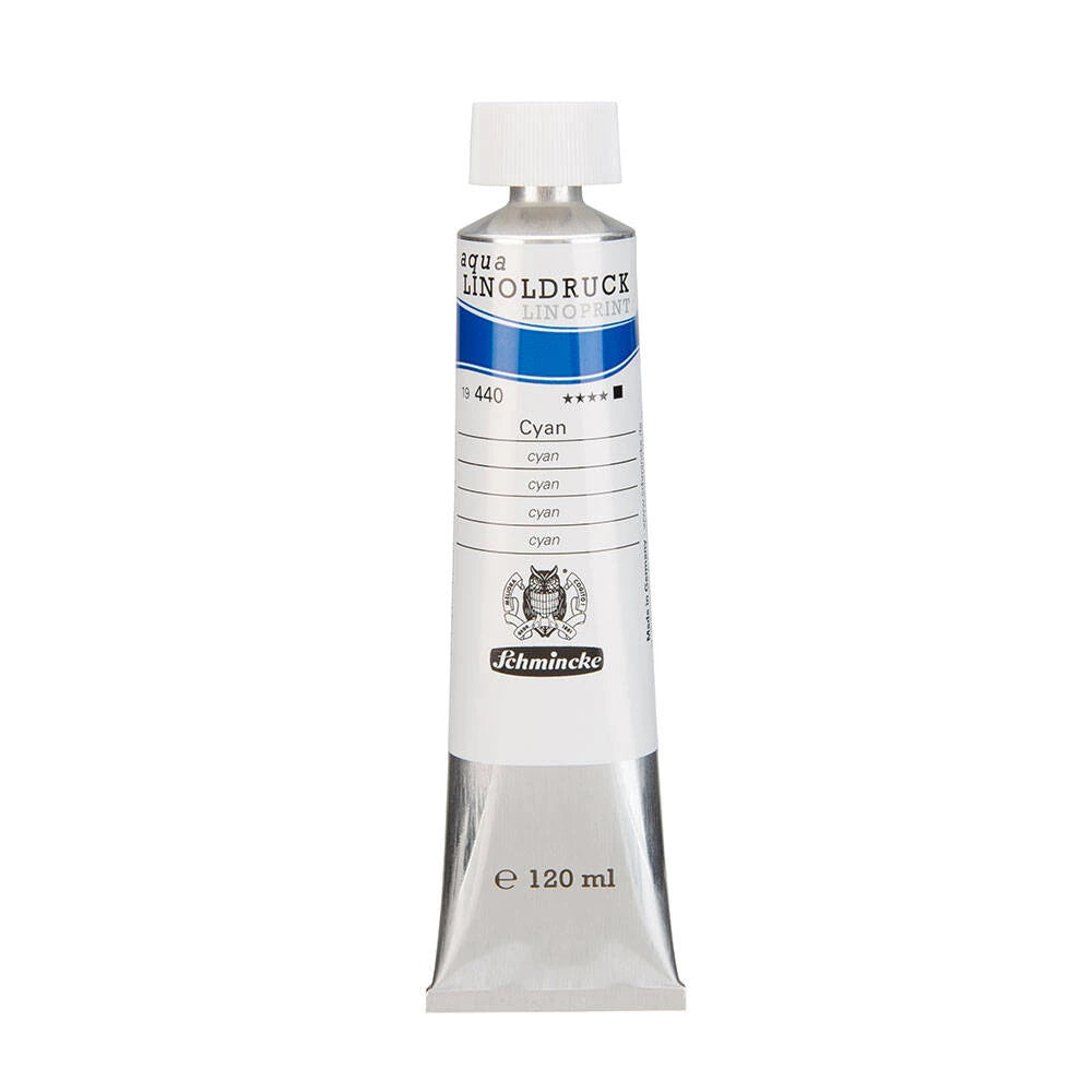 Schmincke Artist Aqua Linol Paint Cyan 120 ml