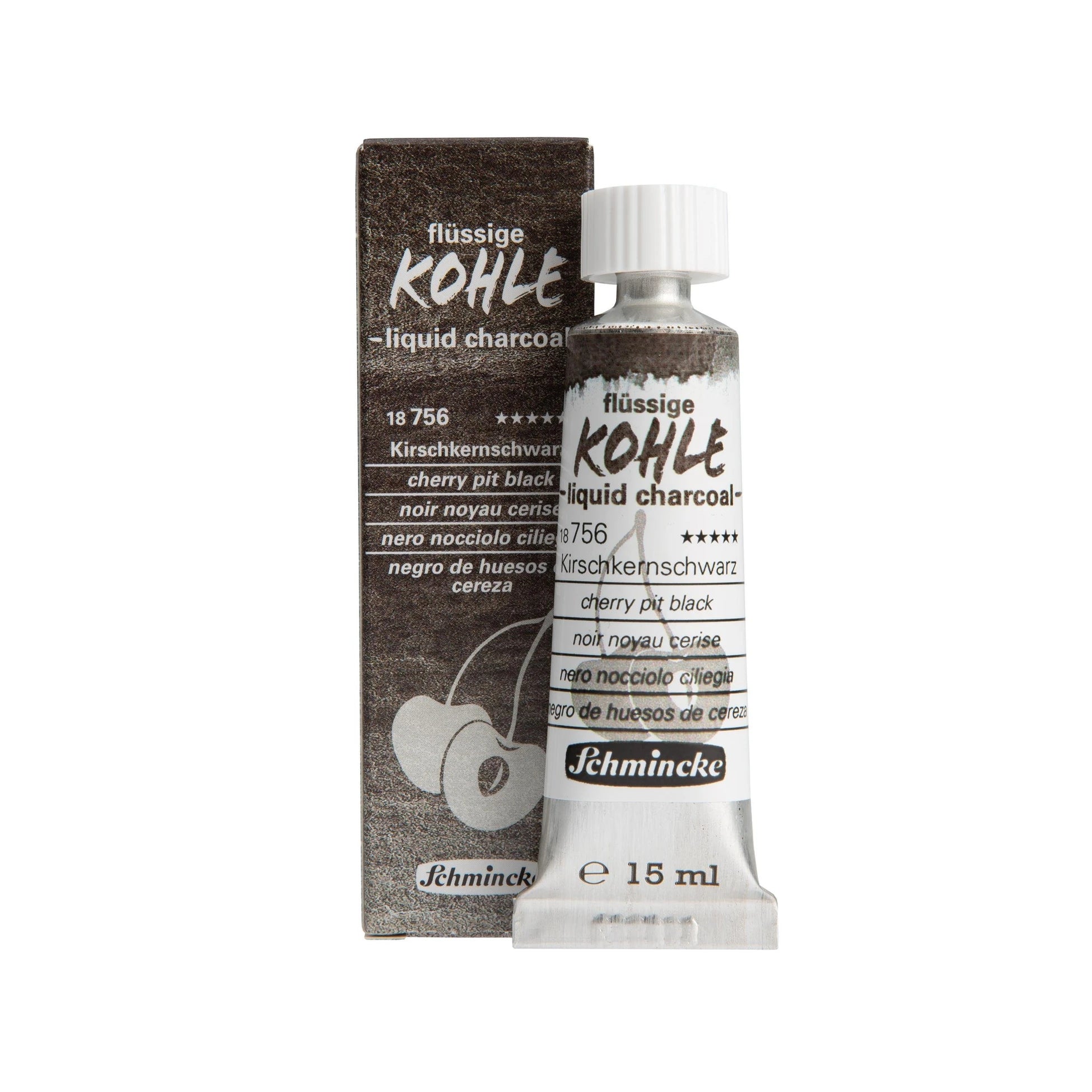 Schmincke Liquid Charcoal Cherry Stone Black 15 ml