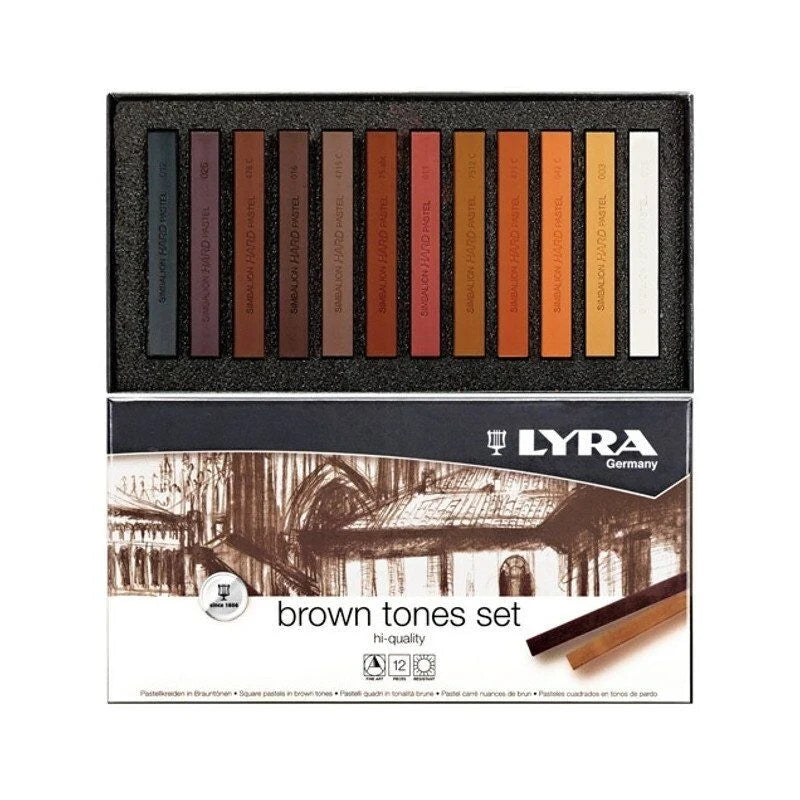 Lyra Polycrayons Soft - Toz Pastel 12 Renk Kahve Tonları