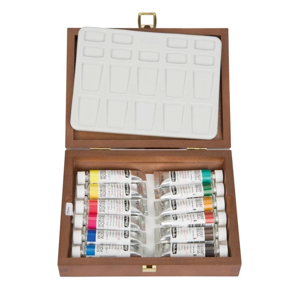 Schmincke Horadam Ahşap Kutu Artist Sulu Boya Seti12 x 15 ml