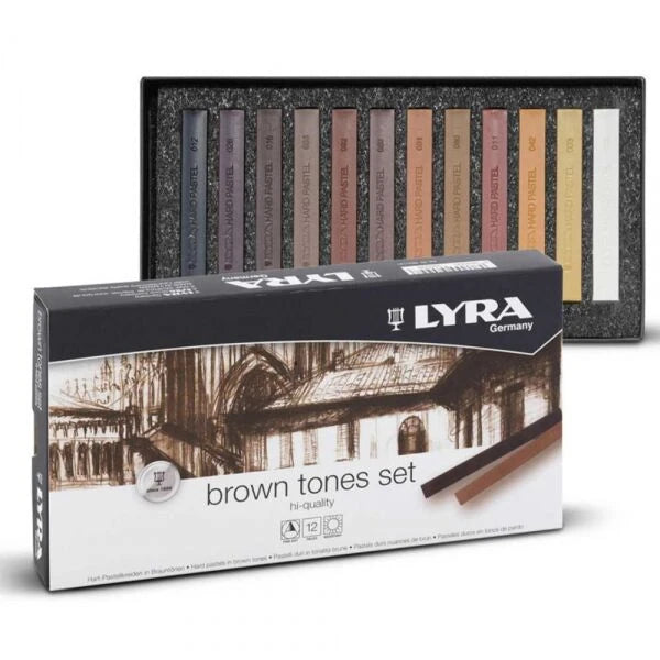 Lyra Polycrayons Soft - Toz Pastel 12 Renk Kahve Tonları