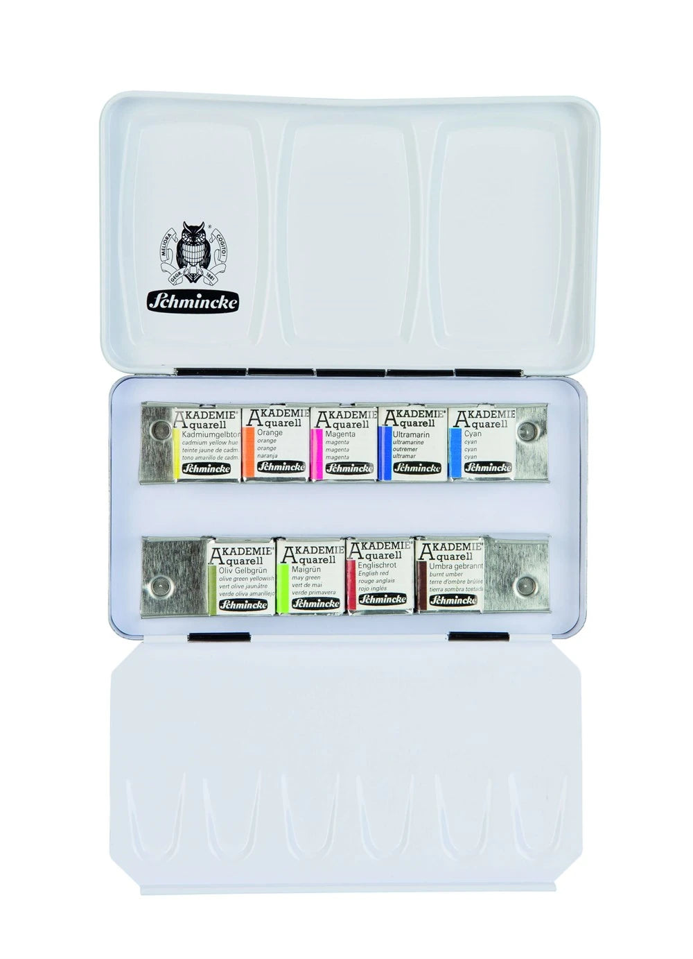 Schmincke Akademie Aquarell Metal Kutu Sulu Boya Seti 9 X Yarım Tablet 75765