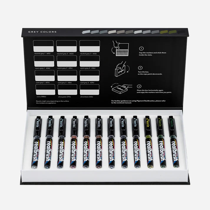 Realbrush Pigment Set 12 Grey Colors