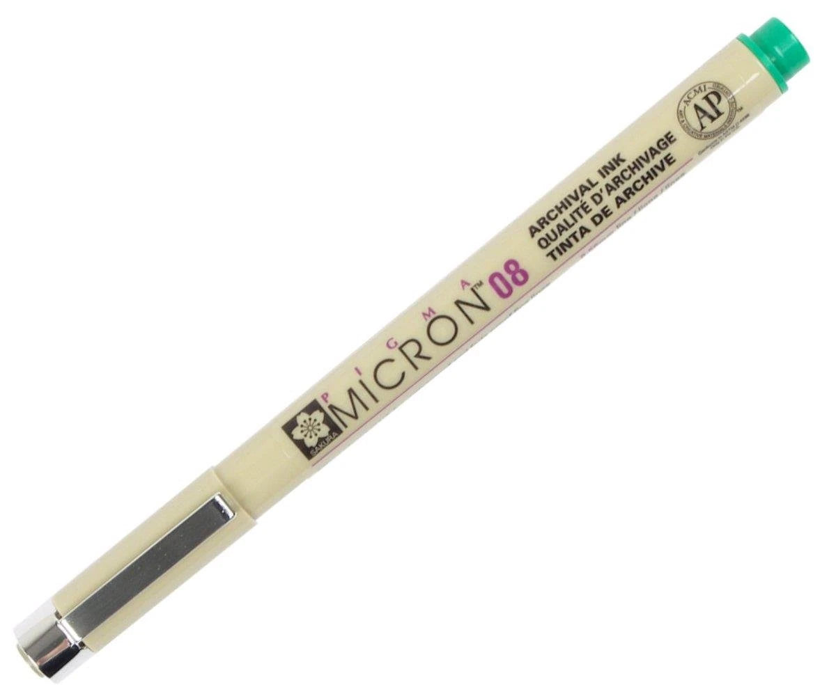 Sakura Pigma Micron Teknik Çizim Kalemi 08 0.5 mm Yeşil
