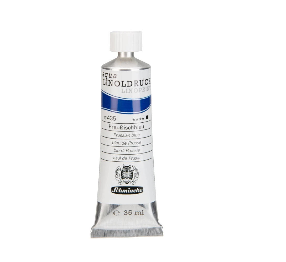 Schmincke Artist Aqua Linol Paint Prussian Blue 35 ml