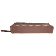 Iranian Basmala Imitation Leather Zippered Pen Holder Tan