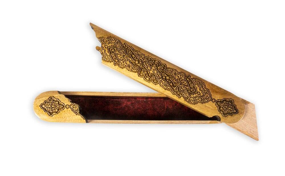 Ahşap Kalemlik Desenli Sürgülü