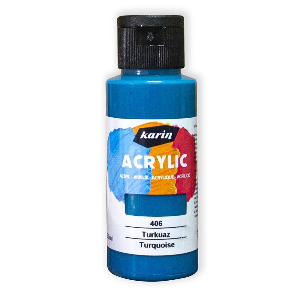 Karin Akrilik Boya 406 Turkuaz 50 ml