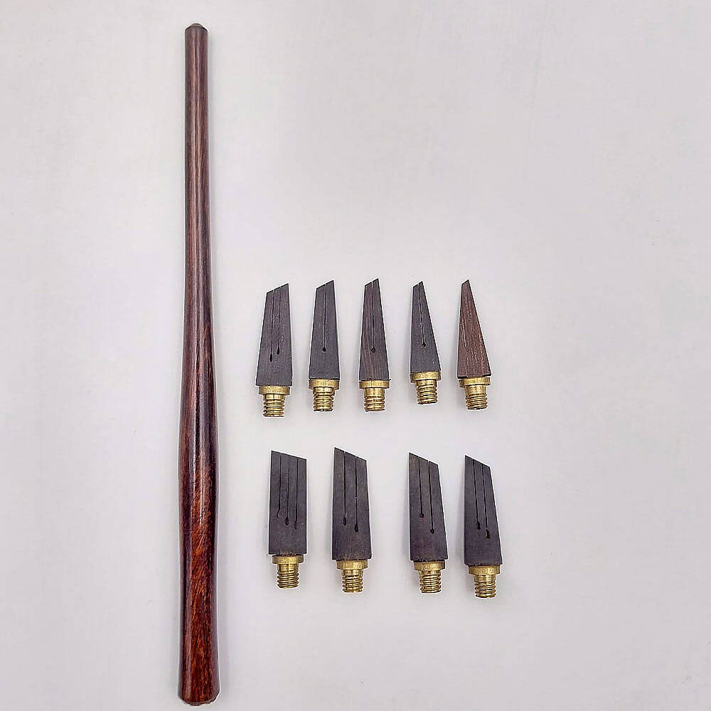 Karin Hat Kalem Seti Abanoz Ağacı Özel Kutulu  (2 mm-10 mm)