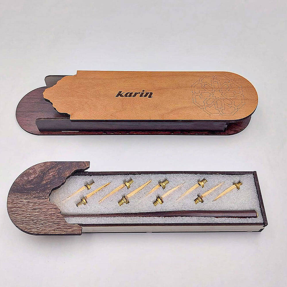 Karin Hat Kalem Seti Bambu Ağacı Özel Kutulu ( 2 mm - 10 mm)