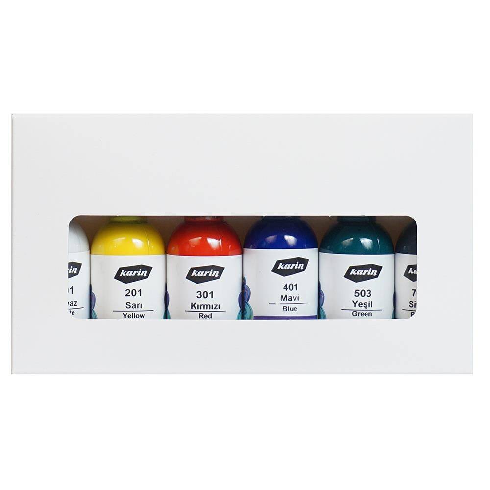 Karin Kolay Ebru 6 Renk Boya Seti (Damlalıklı Şişe) 30 ml