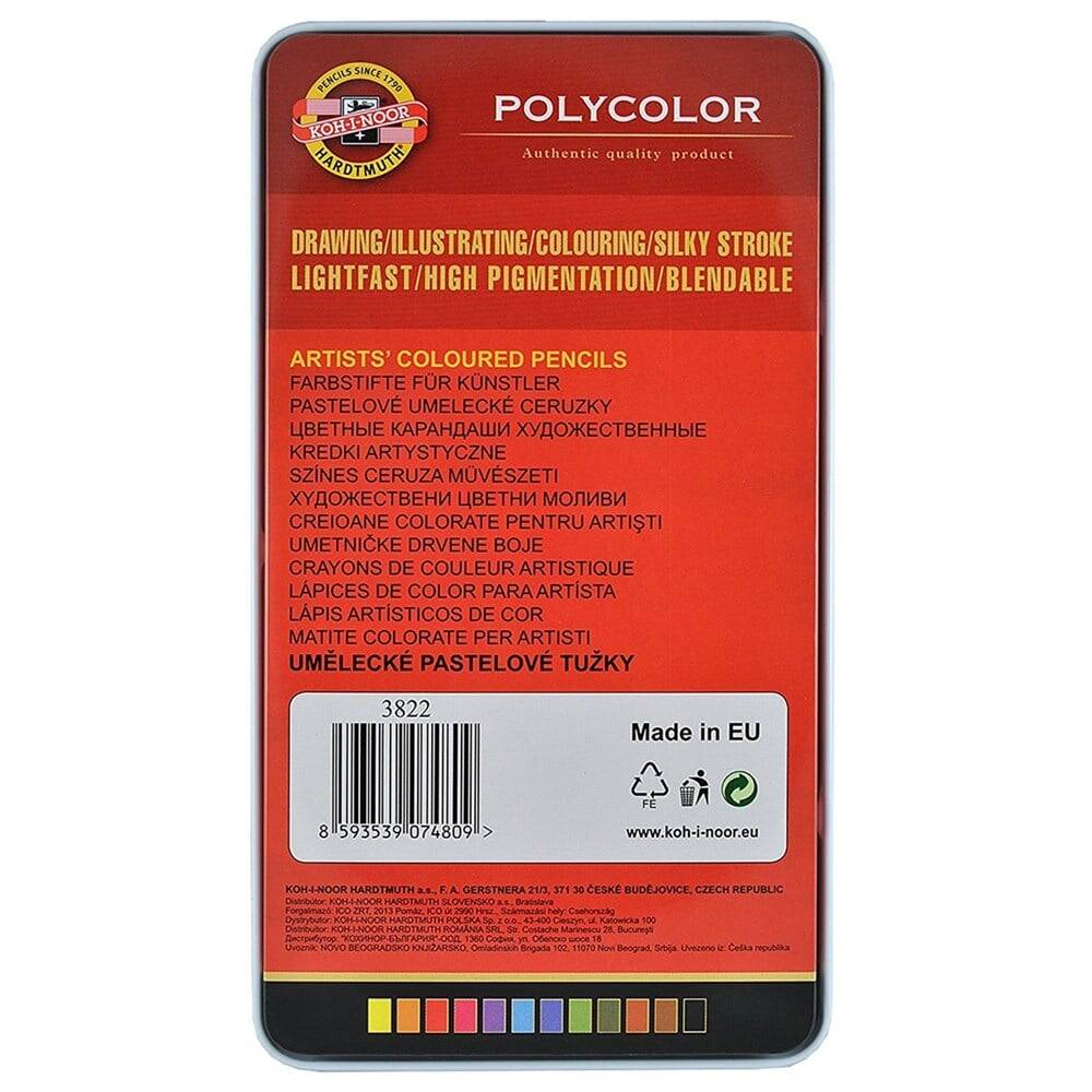 Koh-i Noor Polycolor Kuru Boya Seti Teneke Kutu 12'li3822