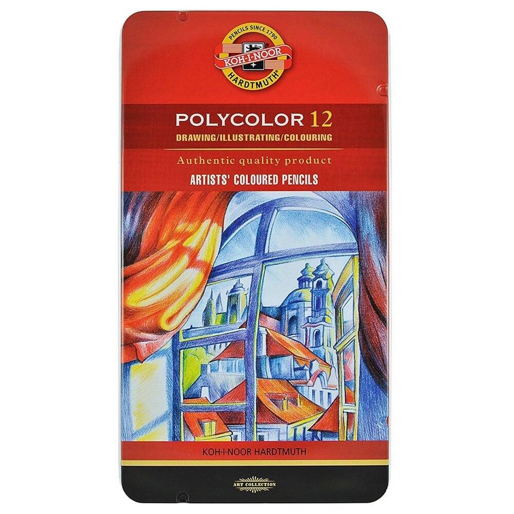 Koh-i Noor Polycolor Kuru Boya Seti Teneke Kutu 12'li3822