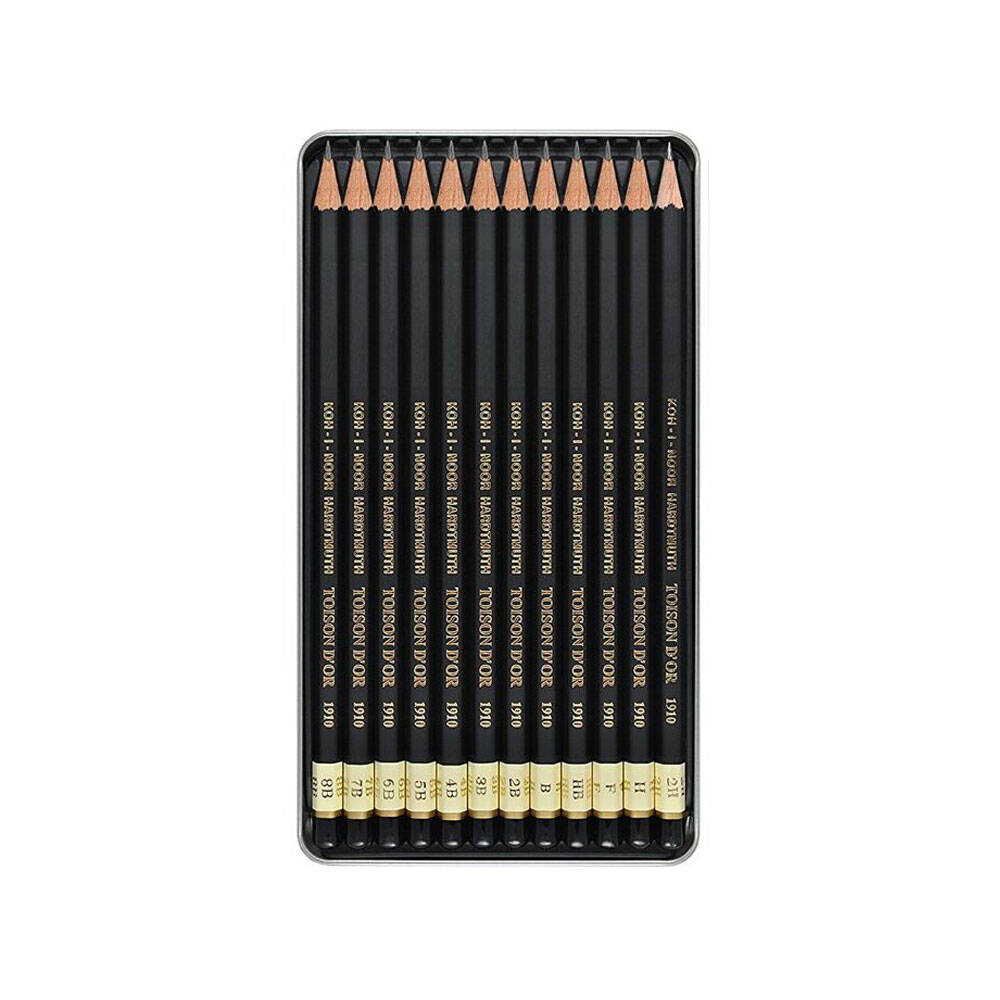 Koh-i Noor Profesyonel Grafit Kalem Seti Naturel 8B-2H Metal Kutu