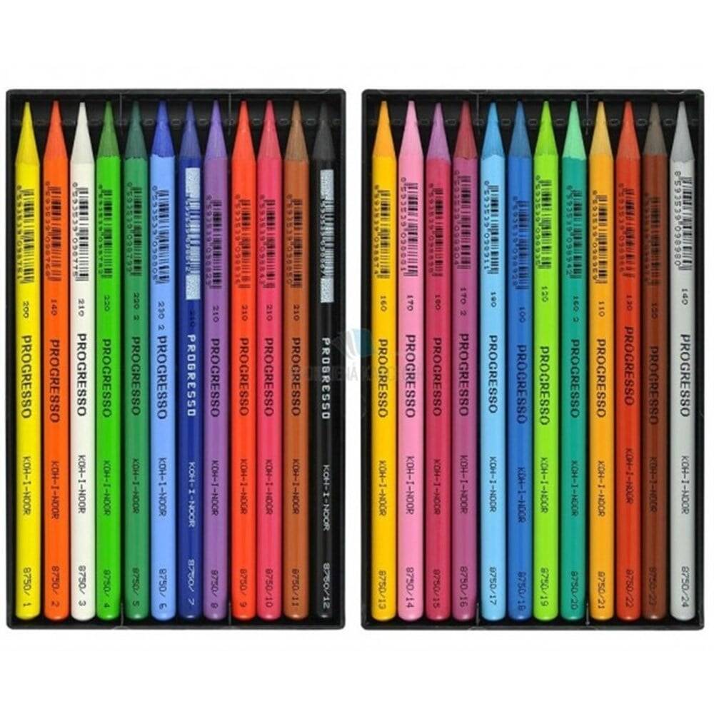 Koh-i Noor Progresso Ahşapsız Kuru Boya Seti 24lü 8758