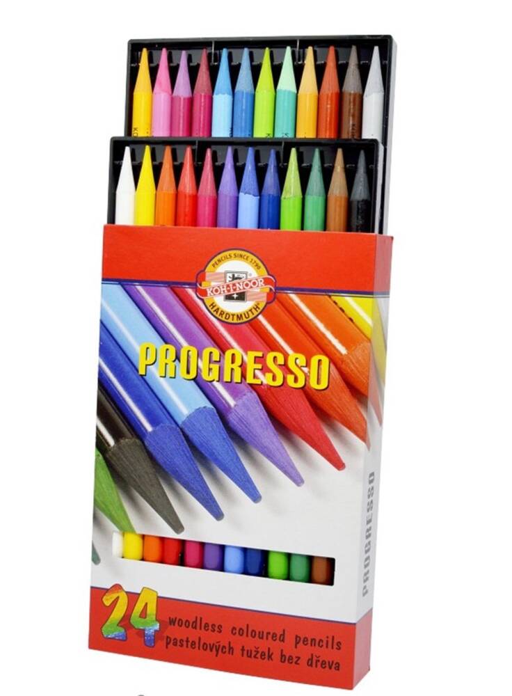 Koh-i Noor Progresso Ahşapsız Kuru Boya Seti 24lü 8758
